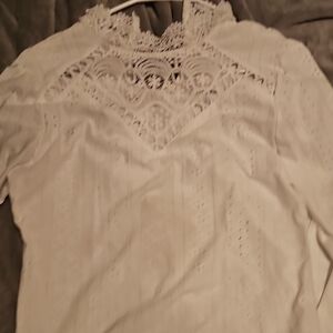 Elegant Lace Women's Top in Cream